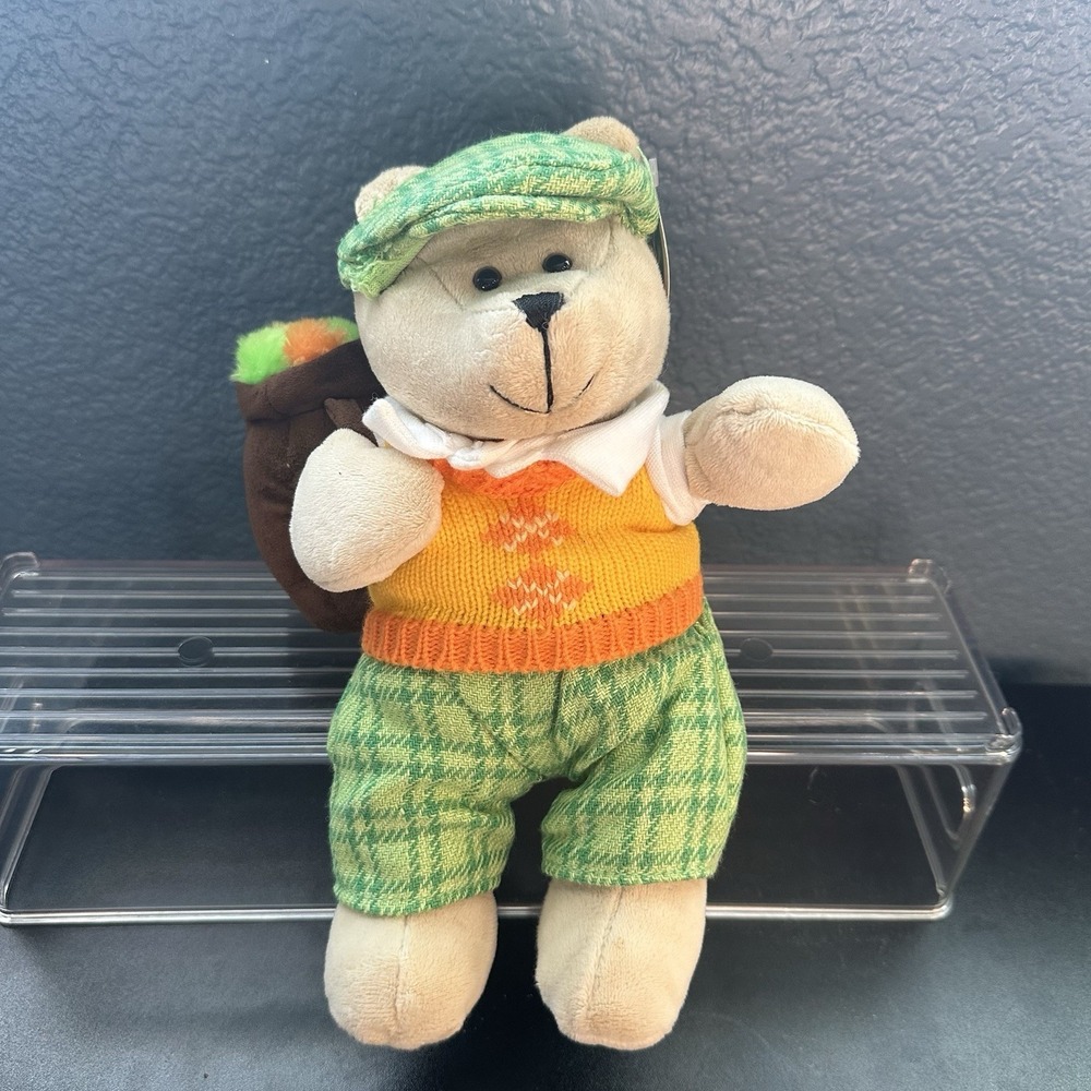 Vintage Starbucks 2006 Bearista Bear 50th Edition "Golfer" Plush Bear W/ Tags 9"